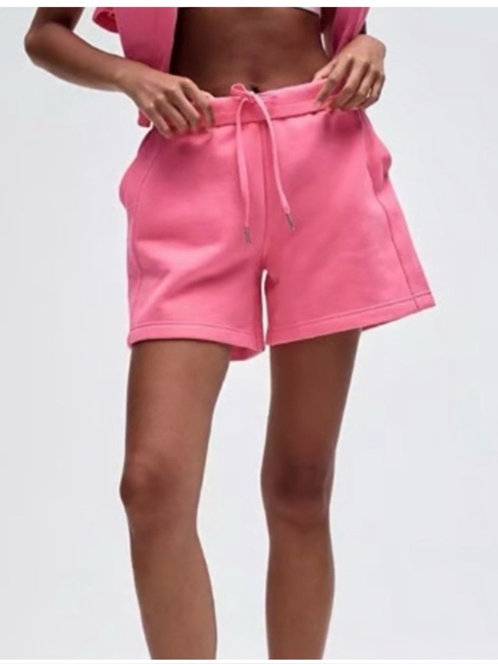 lululemon Scuba High Rise Sakura Pink Drawstring Athletic Shorts